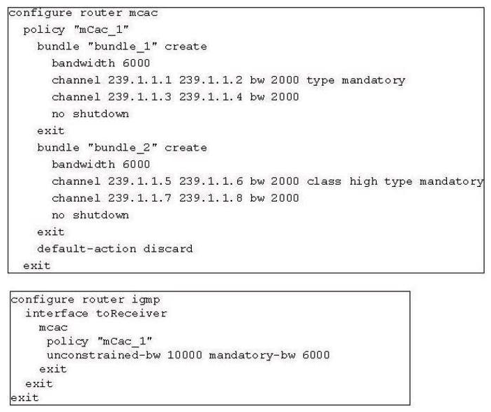 <strong>Refer to the configuration exhibit. Channel 239.1.1.1, 239.1.1.2, 239.1.1.3 and 239.1.1.5 have already been established. What will happen when this router receives two IGMP reports to join group 239.1.1.4 and 239.1.1.8?</strong> A) Channel 239.1.1.4 will be established while 239.1.1.8 will not B) Channel 239.1.1.8 will be established while 239.1 1.4 will not C) Both of these two channels will be established D) Neither of these two channels will be established