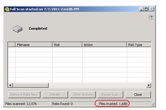 <strong>Refer to the exhibit. Which settings can impact the Files trusted count?</strong> A) SONAR settings in the Virus and Spyware Protection policy B) System Lockdown Whitelist in the Application and Device Control policy C) Insight settings in the Virus and Spyware Protection policy D) File Cache settings in the Virus and Spyware Protection policy