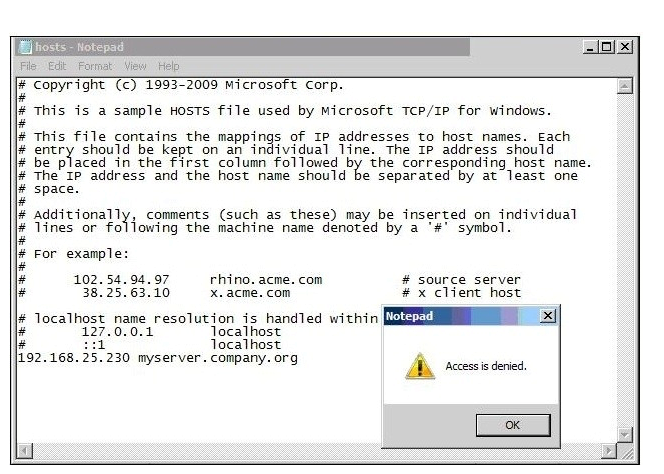 Refer to the exhibit. In the use case displayed in the exhibit, why is the administrator unable to save the changes to this file?
