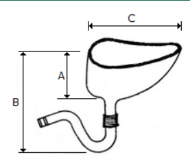 <strong>The value of 'B' of Indian type W.C. shown in the given figure is: </strong> A)45 cm B)50 cm C)30 cm D)25 cm
