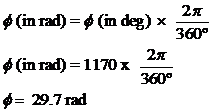 To find the total angular distance of the knee, first realize that to squat down and then back up, the knee must travel through 85º of flexion to go down, then through another 85º of extension to return to s standing posture. Therefore, the actual angular distance of the squat is 170º. So for ten squats, the knee would go through the full 170º range of motion ten times: 170º × 10 = 1700º So the angular distance, ?, is equal to 1700º. To convert this distance into displacement, remember that 2? radians is equal to 360º, or one radian is equal to 57.3º. Thus: The angular distance is also 29.7 radians. Finally, remember that the angular kinematic qualities such as displacement, velocity, and acceleration have the same interrelationships as their linear counterparts. Thus, because angular displacement is equal to angular distance divided by time, the angular displacement of the knee will be zero, because the knee's final position will be the same as it's initial position.