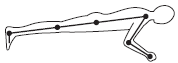 Measure and record the following angles for the drawing shown below: a. The relative angle at the shoulder b. The relative angle at the elbow c. The absolute angle of the upper arm d. The absolute angle of the forearm Use the right horizontal as your reference for the absolute angles.