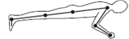Measure and record the following angles for the drawing shown below: a. The relative angle at the shoulder b. The relative angle at the elbow c. The absolute angle of the upper arm d. The absolute angle of the forearm Use the right horizontal as your reference for the absolute angles.