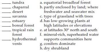 Match the terms with the most suitable description.
