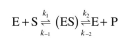 Consider the reversible product-formation reaction in an enzyme-catalyzed bioreaction:   Develop a rate expression for product-formation using the quasi-steady-state approximation and show that   where  