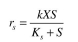 A waste-water stream of F =   with substrate at 2000 mg/l is treated in an upflow packed bed containing immobilized bacteria in form of biofilm on small ceramic particles. The effluent substrate level is desired to be 30 mg/l. The rate of substrate removal is given by the following equation:   By using the following information, determine the required height of the column (H).  