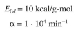 A medium containing a vitamin is to be sterilized. Assume that the number of spores initially present is The values of the pre-Arrhenius constant and for the spores are For the inactivation of the vitamin, the values of are The initial concentration of the vitamin is 30 mg/l. Compare the amount of active vitamin in the sterilized medium for 10-l and 10,000-l fermenters when both are sterilized at 121∞C when we require in both cases that the probability of an unsuccessful fermentation be 0.001. Ignore the effects of the heat-up and cool-down periods.