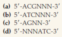 The list below gives half of each of a set of palindromic restriction sites. Replace the N's to complete sequence of each restriction site