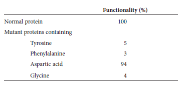 Site-directed mutagenesis is also used to explore the structure and function of proteins. For example, changes can be made to the coding sequence of a gene to determine how alterations in the amino acid sequence affect the function of a protein. Let's suppose that you are interested in the functional importance of one glutamic acid residue within a protein you are studying. By site-directed mutagenesis, you make mutant proteins in which this glutamic acid codon has been changed to other codons. You then test the encoded mutant proteins for functionality. The results are as follows: a. From these results, what would you conclude about the functional significance of the glutamic acid residue within the protein