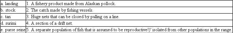 Match the following terms with the appropriate definition or description: