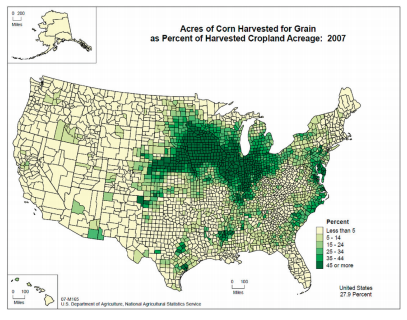 Mapping Your Food supply Understanding where your food comes from helps you understand the environmental questions involved with producing the food you eat. Because this information is so important, culturally and economically, the United States Department of Agriculture (USDA) publishes maps and statistical analysis of our major crops. This rich repository of information lets you explore where your food comes from. Go to Connect to find a link to some of these maps and to demonstrate your understanding of where we produce some of our major foods.