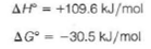The decomposition of crystalline N<sub>2</sub> O<sub>5</sub> is an example of a reaction that is thermodynamically favored even though it absorbs heat. At 25 °C we have the following values for the standard state enthalpy and free energy changes of the reaction: (a) Calculate S ° at 25 °C. (b) Why is the entropy change so favorable for this reaction (c) Calculate U° for this reaction at 25 °C. (d) Why is H ° greater than U °