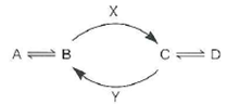 Consider the following hypothetical metabolic pathway: (a) Under intracellular conditions, the activity of enzyme X is 100 pmol/l0 6 cells/sec. Calculate the effect on metabolic flux rate (pmol/10 6 cells/sec) of B C of the following treatments. Calculate as % change (increase or decrease). Treatment % Change in flux Inhibitor that reduces activity of X by 10% Activator that increases activity of X by 10% (b) Now consider a substrate cycle operating with enzymes X and Y in the same hypothetical metabolic pathway: Under intracellular conditions, the activity of enzyme X is 100 pmol/10 6 cells/sec, and that of enzyme Y is 80 pmol/10 6 cells/ sec. What are the direction and rate (pmol/10 6 cells/sec) of metabolic flux between B and C (c) Calculate the effect on direction and metabolic flux rate of the following treatments. Calculate as % change (increase or decrease). (d) Briefly summarize the regulatory advantage(s) of a substrate cycle in a pathway.