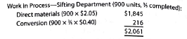 Equivalent units and related costs; cost of production report; entries White Diamond Flour Company manufactures flour by a series of three processes, beginning with wheat grain being introduced in the Milling Department. From the Milling Department, the materials pass through the Sifting and Packaging departments, emerging as packaged refined flour. The balance in the account Work in ProcessSifting Department was as follows on July 1, 2016: The following costs were charged to Work in ProcessSifting Department during July: During July, 15,500 units of flour were completed. Work in ProcessSifting Department on July 31 was 1,100 units, completed. Instructions 1. Prepare a cost of production report for the Sifting Department for July. 2. Journalize the entries for costs transferred from Milling to Sifting and the costs transferred from Sifting to Packaging. 3. Determine the increase or decrease in the cost per equivalent unit from June to July for direct materials and conversion costs. 4. Discuss the uses of the cost of production report and the results of part (3).
