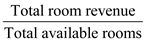 The two formulas for RevPAR is as follows: 2.