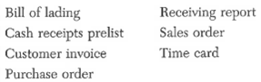 Identify the data elements contained in the following documents: