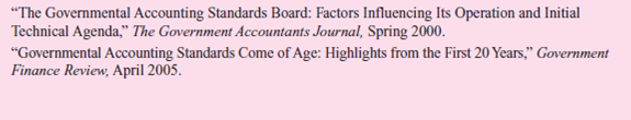 Read the following articles and any other papers that are available on setting governmental accounting standards: Required Write a short paper discussing the evolution of governmental accounting.