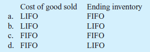 Generally, which inventory costing method approximates most closely the current cost for each of the following