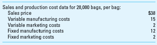 Special Order; ABC Costing (Continuation of Problem 11-33) Assume the same information as for Problem 11-33, except that the $12 fixed manufacturing overhead consists of $8 per unit batch related costs and $4 per unit facilities-level fixed costs. Also, assume that each new batch causes increased costs of $5,000 per batch; the remainder of the batch-level costs consists of tools and supervision labor that do not vary with the number of batches. The remainder of fixed costs do not vary with the number of units produced or the number of batches. Required 1. Calculate the relevant unit and total cost of the special order, including the new information about batch-related costs. 2. If accepted, how would the special order affect GGI's operating income (Show calculations.) Reference: Special Order Green Grow Inc. (GGI) manufactures lawn fertilizer and because of its very high quality often receives special orders from agricultural research groups. For each type of fertilizer sold, each bag is carefully filled to have the precise mix of components advertised for that type of fertilizer. GGI's operating capacity is 22,000 one-hundred-pound bags per month, and it currently is selling 20,000 bags manufactured in 20 batches of 1,000 bags each. The firm just received a request for a special order of 5,000 one-hundred-pound bags of fertilizer for $125,000 from APAC, a research organization. The production costs would be the same, although delivery and other packaging and distribution services would cause a one-time $2,000 cost for GGI. The special order would be processed in two batches of 2,500 bags each. The following information is provided about GGI's current operations: No marketing costs would be associated with the special order. Since the order would be used in research and consistency is critical, APAC requires that GGI fill the entire order of 5,000 bags. Required 1. What is the total relevant cost of filling this special sales order 2. What would be the change in operating income if the special order is accepted 3. What is the breakeven selling price per unit for the special sales order (that is, what is the selling price that would result in a zero effect on operating income) 4. Prepare comparative income statements, contribution format, for both the current situation and assuming the special order is accepted at the breakeven price determined in requirement 3 above. 5. Suppose that after GGI accepts the special order, it finds that unexpected production delays will not allow it to supply all 5,000 units from its own plants and meet the promised delivery date. It can provide the same materials by purchasing them in bulk from a competing firm. The materials would then be packaged in GGI bags to complete the order. GGI knows the competitor's materials are very good quality, but it cannot be sure that the quality meets its own exacting standards. There is not enough time to carefully test the competitor's product to determine its quality. What should GGI do