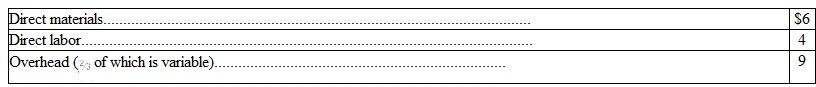 Mazeppa Corporation sells relays at a selling price of $28 per unit. The company's cost per unit, based on full capacity of 160,000 units, is as follows: Mazeppa has been approached by a distributor in Montana offering to buy a special order consisting of 30,000 relays. Mazeppa has the capacity to fill the order. However, it will incur an additional shipping cost of $2 for each relay it sells to the distributor. a. Assume that Mazeppa is currently operating at a level of 100,000 units. What unit price should it charge the distributor if it wishes to increase operating income by $2 for each unit included in the special order? b. Assume that Mazeppa is currently operating at full capacity. To fill the special order, regular customers will have to be turned away. Now what unit price should it charge the distributor if it wishes to increase total operating income by $60,000 more than it would be without accepting the special order?