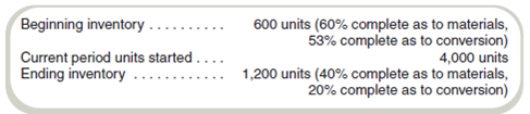 Compute Costs per Equivalent Unit: Weighted-Average Method The Matsui Lubricants plant uses the weighted-average method to account for its work-in-process inventories. The accounting records show the following information for a particular day: Quantity information is obtained from the manufacturing records and includes the following: Required Compute the cost per equivalent unit for direct materials and conversion costs.