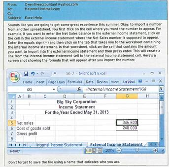 Preparing Multistep Income Statements and Calculating Gross Profit Percentage Assume that you have been hired by Big Sky Corporation as a summer intern. The company is in the process of preparing its annual financial statements. To help in the process, you are asked to prepare an income statement for internal reporting purposes and an income statement for external reporting purposes. Your boss has also requested that you determine the company's gross profit percentage based on the statements that you arc to prepare. The following adjusted trial balance was created from the general ledger accounts on May 31, 2013. Your boss wants you to create the spreadsheet in a way that automatically recalculates net sales and any other related amounts whenever changes are made to the contra-revenue accounts. To do this, you know that you'll have to use formulas throughout the worksheets and even import or link cells from one worksheet to another. Your friend Owen, an accountant, is willing to help. Required: Enter the trial balance information into a spreadsheet and complete the following: 1. Prepare a multistep income statement that would be used for internal reporting purposes. Classify sales returns and allowances and sales discounts as contra-revenue accounts. 2. Prepare a multistep income statement that would be used for external reporting purposes, beginning with the amount for Net Sales. 3. Compute the gross profit percentage.