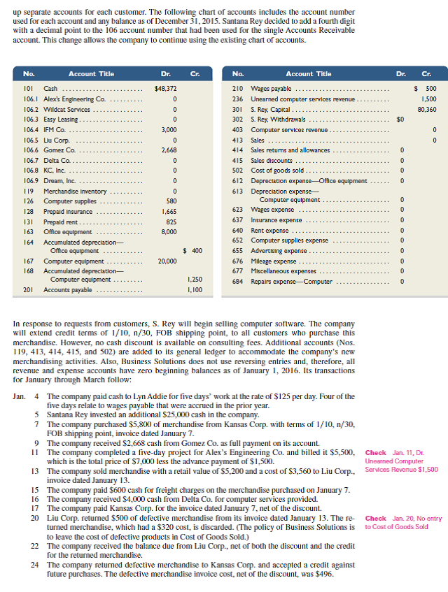 (This serial problem began in Chapter 1 and continues through most of the book. If previous chapter segments were not completed, the serial problem can begin at this point. It is helpful, but not necessary, to use the Working Papers that accompany the book.) Review the February 26 and March 25 transactions for Business Solutions (SP 5) from Chapter 5. Required 1. Assume that Lyn Addie is an unmarried employee. Her $1,000 of wages are subject to no deductions other than FICA Social Security taxes, FICA Medicare taxes, and federal income taxes. Her federal income taxes for this pay period total $159. Compute her net pay for the eight days' work paid on February 26. (Round amounts to the nearest cent.) 2. Record the journal entry to reflect the payroll payment to Lyn Addie as computed in part 1. 3. Record the journal entry to reflect the (employer) payroll tax expenses for the February 26 payroll payment. Assume Lyn Addie has not met earnings limits for FUTA and SUTA-the FUTA rate is 0.6% and the SUTA rate is 4% for Business Solutions. (Round amounts to the nearest cent.) 4. Record the entry(ies) for the merchandise sold on March 25 if a 4% sales tax rate applies. REFEERENCE: Solutions (SP 5) from Chapter 5.