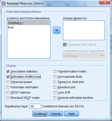1) We test to determine whether the significant change in the mean rate of mishandled baggage over the three years period. Using SPSS, following is the procedure for obtaining the ANOVA output for the given data. 1) Select Analyze, general linear model and repeated measures.   2) When Repeated measures define Factor(s) dialog box appears type time in within subject factor name and 3 in number of levels. Presss Add button and select define option.     3) Shift Click to highlight each level name then transfer them by clicking this button.   4) Select Options and Continue buttons.   5) Click Plots button.   6) Click to highlight the factor name then transfer it to the Horizontal Axis, click Add button and Continue.   7) Click Ok to run the analysis. The output is shown below: The table below shows the name given to the factor and the number of levels of the factor together with their names.   The table below shows the mean and standard deviation of each time period.       The table below shows the   value and its level of significance for testing the equality of means of the factor.       From the output test within subject effect the P -value is 0.000, it is very less, so there is a significant change in the mean rate of mishandled baggage over the three years periods. 2) We test to determine whether there is significant linear trend in the mean rate of mishandled baggage over the three years period. The null and alternative hypotheses are,   There is no significant linear trend in the mean rate of mishandled baggage over the three years period.   There is significant linear trend in the mean rate of mishandled baggage over the three years period. Under the null hypothesis the test statistic is defined as,   From the output test of within subjects effects , The   is 44.615 The   value is 0.000 Here we observe that the   value is less, so the linear effect of the time is highly significanct.