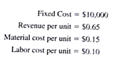 Cox Electric makes electronic components and has estimated the following for a new design of one of its products: These data are given in the spreadsheet Cox Electric. Also in the spreadsheet in row 14 is a profit model that gives the profit (or loss) for a specified volume (cell C14). a. Use the Show Formula button in the Formula Auditing Group of the Formulas tab to see the formulas and cell references used in row 14. b. Use the Trace Precedents tool to see how the formulas are dependent on the elements of the data section. c. Use trial and error, by trying various values of volume in cell C14 to arrive at a breakeven volume.