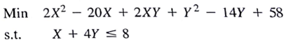 Consider the problem a. Find the minimum solution to this problem. b. If the right-hand side of the constraint is increased from 8 to 9, how much do you expect the objective function to change? c. Resolve the problem with a new right-hand side of 9. How does the actual change compare with your estimate?