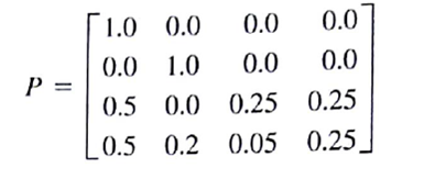 In the Heidman's Department Store problem of Section 16.2, suppose that the following transition matrix is appropriate: If Heidman's has $4000 in the 0-30-day category and $5000 in the 31-90-day category, what is your estimate of the amount of bad debts the company will experience?