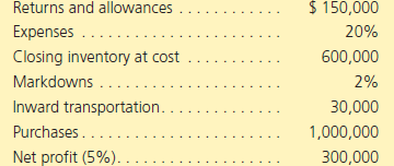 Construct an operating statement from the following data: