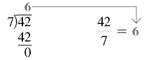 Convert the improper fractions to mixed or whole number and write in lowest terms. (See Examples.) Converting Improper Fractions to Mixed Numbers Convert the following improper fractions to mixed numbers. (a) (b) (c) SOLUTION (a) Convert to a mixed number by dividing 27 by 4. Therefore, (b) Divide 29 by 8 to convert to a mixed number. (c) Divide 42 by 7. Writing Fractions in Lowest Terms Write the following fractions in lowest terms. (a) (b) SOLUTION Look for a number that can be divided without a remainder into both the numerator and denominator. (a) Both 15 and 40 can be divided by 5. (b) Divide both numbers by 3.