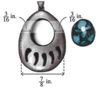 NATIVE-AMERICAN JEWELRY Chakotay is fitting a turquoise stone into a bear-claw pendant. Find the diameter of the hole in the pendant. (The diameter is the distance across the center of the hole.)_____________