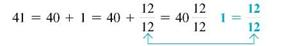 Subtract. Write each answer in lowest terms. (See Example.) Subtracting with Borrowing (a) Subtract from . (b) Subtract rom 41. Quick TIP You do not have to write fractions using the least common denominator when adding or subtracting on a calculator. SOLUTION Start by rewriting each problem with a common denominator. (a) Subtracting from requires borrowing from the whole number 10. Rewrite the problem as shown. Check by adding and The answer should be (b) To subtract the fraction requires borrowing 1 whole unit from 41. Rewrite the problem as shown. Check by adding and . The answer should be 41. The calculator solution to part (a) uses the fraction key.