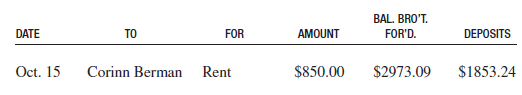MAINTAINING BANK RECORDS Use the following information to complete each check stub. (See Example 2.)