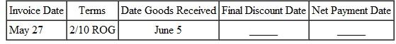 Find the discount date and the net payment date for the following. The net payment date is 20 days after the final discount date.    