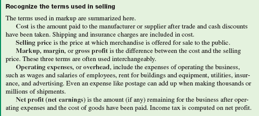 Markup may be calculated on cost or on selling price. Explain why most manufacturers use cost as base when calculating markup. (See Objective.)