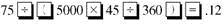Find the rate in the following. Round to the nearest tenth of a percent. (See Example.) Finding Rate Given Length of Loan An exchange student from the United States living in Brazil deposits $5000 in U.S. currency in a Brazilian bank for 45 days. Find the rate if the interest is $75 in U.S. currency. SOLUTION Convert.12 to a percent to get 12%. Check the answer using the simple interest formula. Solve using a calculator as follows. Notice that parentheses set off the denominator.