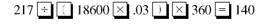 Find the time in following round to the nearest day(See Example.) Finding Time in Days Given Principal and Rate Roberta Sanchez deposited $18,600 in an account paying 3, and she earned $217 in interest. Find the number of days that the deposit earned interest. SOLUTION The money was on deposit for 140 days. Use parentheses around the denominator of the fraction to make sure that the calculations are done in the correct order.