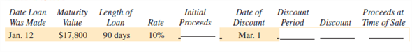 First, find the initial proceeds of each of the following simple discount notes. Each note is then discounted at 11 %. Find the discount period, the discount, and the proceeds after discounting. (See Example 3.)