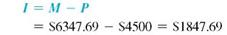 Use values from the compound interest table on page to find both the compound amount and the compound interest. Round the compound amount to the nearest cent. (See Examples.)  Finding the Interest Rate per Compounding Period and the  Number of Compounding Periods  Find the interest rate per compounding period and the number of compounding periods for each. (a) 5% compounded semiannually, 3 years (b) 6% per year, compounded monthly,     years (c) 2% per year, compounded quarterly, 5 years SOLUTION  (a) 5% compounded semiannually is     credited at the end of each 6 months. There are 3 years ×2 periods per year = 6 compounding periods in 3 years. (b) 6% per year, compounded monthly, results in     credited at the end of each month. There are 2.5 years ×12 periods per year = 30 compounding periods in 2.5 years. (c) 2% per year, compounded quarterly, results in     credited at the end of each quarter. There are 5 years ×4 periods per year = 20 compounding periods in 5 years. Finding Compound Interest  An investment managed by Bank of America pays 7, interest per year compounded semian-nually. Given an initial deposit of $4500, (a) use the formula to find the compound amount after 5 years, and (b) find the compound interest. SOLUTION  (a) Interest is compounded at     every 6 months for 5 years × 2 periods per year = 10 periods. Therefore, 3.5% is the interest rate per compounding period ( i ) and 10 is the number of compounding periods ( n ).     The compound amount is $6347.69. (b)      The interest is $1847.69. The calculator solution for part (a) is as follows.     Note: Refer to Appendix B for calculator basics. Finding Compound Interest  In each case, find the interest earned on a $2000 deposit. (a) For 3 years, compounded annually at 4% (b) For 5 years, compounded semiannually at 6% (c) For 6 years, compounded quarterly at 8% (d) For 2 years, compounded monthly at 12% SOLUTION  (a) In 3 years, there are 3 × 1 = 3 compounding periods. The interest rate per compounding period is 4%, 1 = 4%. Look across the top of the compound interest table above for 4% and down the side for 3 periods to find 1.12486.     (b) In 5 years, there are 5 × 2 = 10 semiannual compounding periods. The interest rate per compounding period is 6% ÷ 2 = 3%. In the compound interest table, look at 3% at the top and 10 periods down the side to find 1.34392.     (c) Interest compounded quarterly is compounded 4 times a year. In 6 years, there are 6 × 4 = 24 quarters, or 24 periods. Interest of 8% per year is     = 2% per quarter. In the compound interest table, locate 2% across the top and 24 periods at the left, finding the number 1.60844.     (d) In 2 years, there are 2 × 12 = 24 monthly periods. Interest of 12% per year is     = 1% per month. Look in the compound interest table for 1% and 24 periods, finding the number 1.26973.     Finding Compound Interest  John Smith sold his truck for $15,000, which he deposited in a retirement account that pays interest compounded semiannually. How much will he have after 15 years if the funds grow at (a) 6%? (b) 8%? (c) 10%? SOLUTION  In 15 years, there are 15 × 2 = 30 semiannual periods. The semiannual interest rates are       
