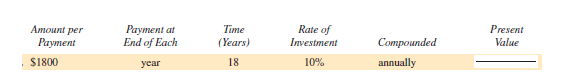 Find the present value of the following annuities. Round to the nearest cent. (See Examples 1-3.)