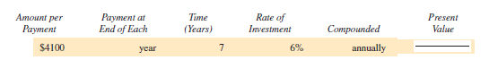 Find the present value of the following annuities. Round to the nearest cent. (See Examples 1-3.)