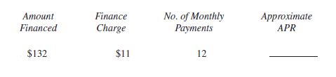 Find the approximate annual percentage rate using the approximate annual percentage rate formula. Round to the nearest tenth of a percent. (See Example 2.)