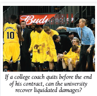 Spotlight on Liquidated Damages: Case 15.2 Kent State University v. Ford Court of Appeals of Ohio, Eleventh District, Portage County, __ Ohio App.3d __, 26 N.E.3d 868, 2015 -Ohio- 41 (2015). FACTS Gene Ford signed a five-year contract with Kent State University in Ohio to work as the head coach for the men's basketball team. The contract provided that if Ford quit before the end of the term, he would pay to the school liquidated damages in an amount equal to his salary ($300,000), multiplied by the number of years remaining on the contract. Laing Kennedy, Kent State's athletic director, told Ford that the contract would be renegotiated within a few years. Four years before the contract expired, however, Ford left Kent State and began to coach for Bradley University at an annual salary of $700,000. Kent State filed a suit in an Ohio state court against Ford, alleging breach of contract. The court enforced the liquidated damages clause and awarded the university $1.2 million. Ford appealed, arguing that the liquidated damages clause in his employment contract was an unenforceable penalty. ISSUE Was the liquidated damages clause in Ford's contract enforceable DECISION Yes. A state intermediate appellate court affirmed the lower court's award. The clause was not a penalty. There was justification for seeking liquidated damages to compensate for Kent State's losses on Ford's breach. REASON At the time the contract was entered into, determining the damages that would result from a breach was difficult, if not impossible. The resignation of a head coach from a university's basketball team may cause a loss in ticket sales and a drop in community and alumni support for the team. The university's ability to recruit players may also be affected. Of course, a search for a new coach and coaching staff will be required. These effects are not easy to measure before they happen, especially considering that such results may be different at different times in a coach's tenure. Kennedy's statement that the contract would be renegotiated indicated that Kent State was interested in the stability of these factors. And in this case, based on the record,... the damages were reasonable. The salary that Bradley was willing to pay Ford showed the cost to Kent State of finding a new coach with his skill and experience. There was also an asserted decrease in ticket sales, costs associated with the trip for the coaching search, and additional potential sums that may be expended. CRITICAL THINKING-Cultural Consideration How does a college basketball team's record of wins and losses, and its ranking in its conference, support the court's decision in this case