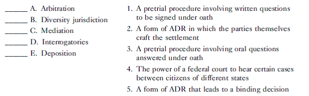 Match the following terms with their definitions.