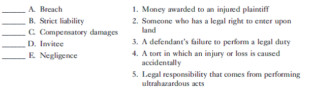 Match the following terms with their definitions: