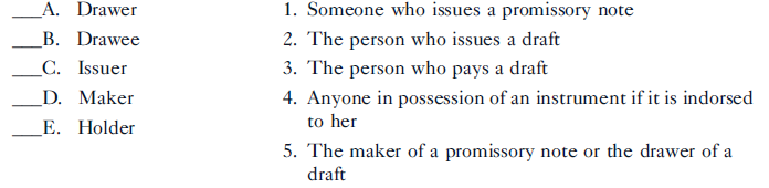 Match the following terms with their definitions:
