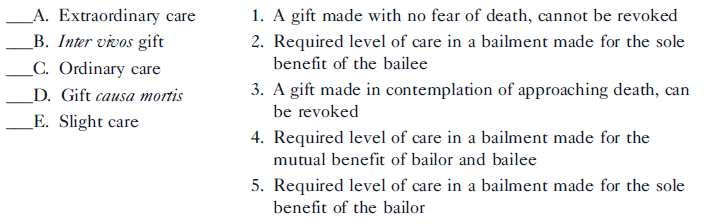 Match the following terms with their definitions: